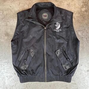 Black 90s vintage fishing sportswear vest mens Small